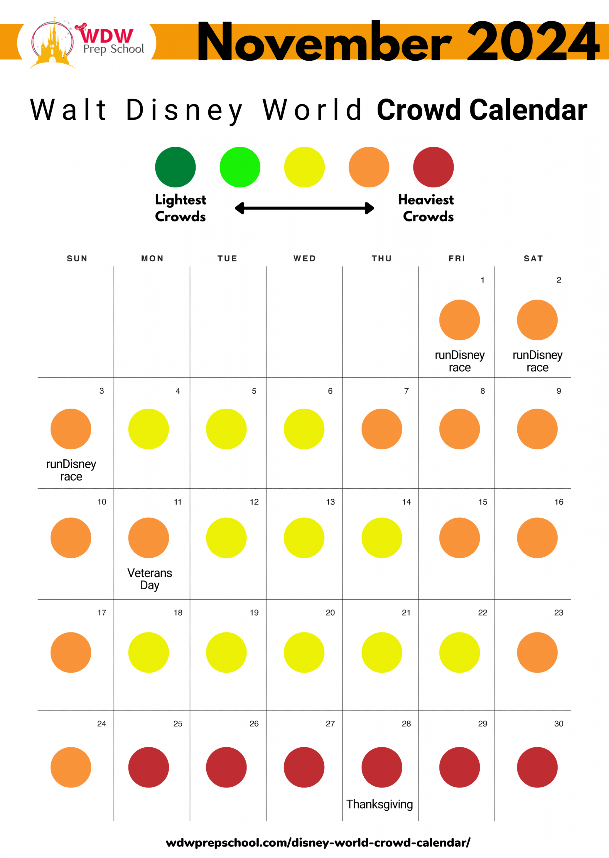 November  at Disney World (Crowd Calendar, Weather, Thanksgiving)