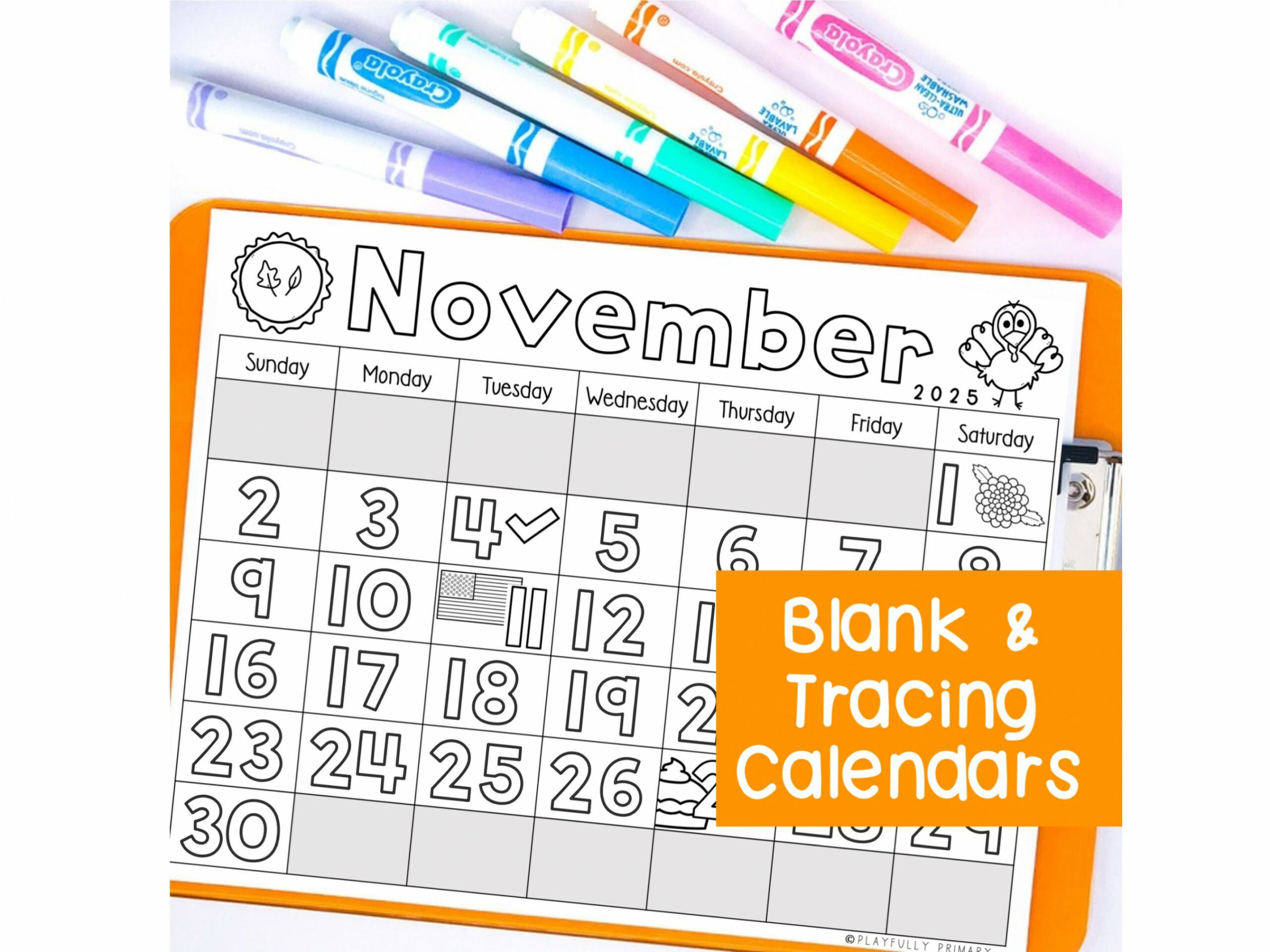 November Calendar  Printable Calendar Tracing Worksheet, Monthly  Tracing Calendar Traceable Kindergarten Calendar Template November