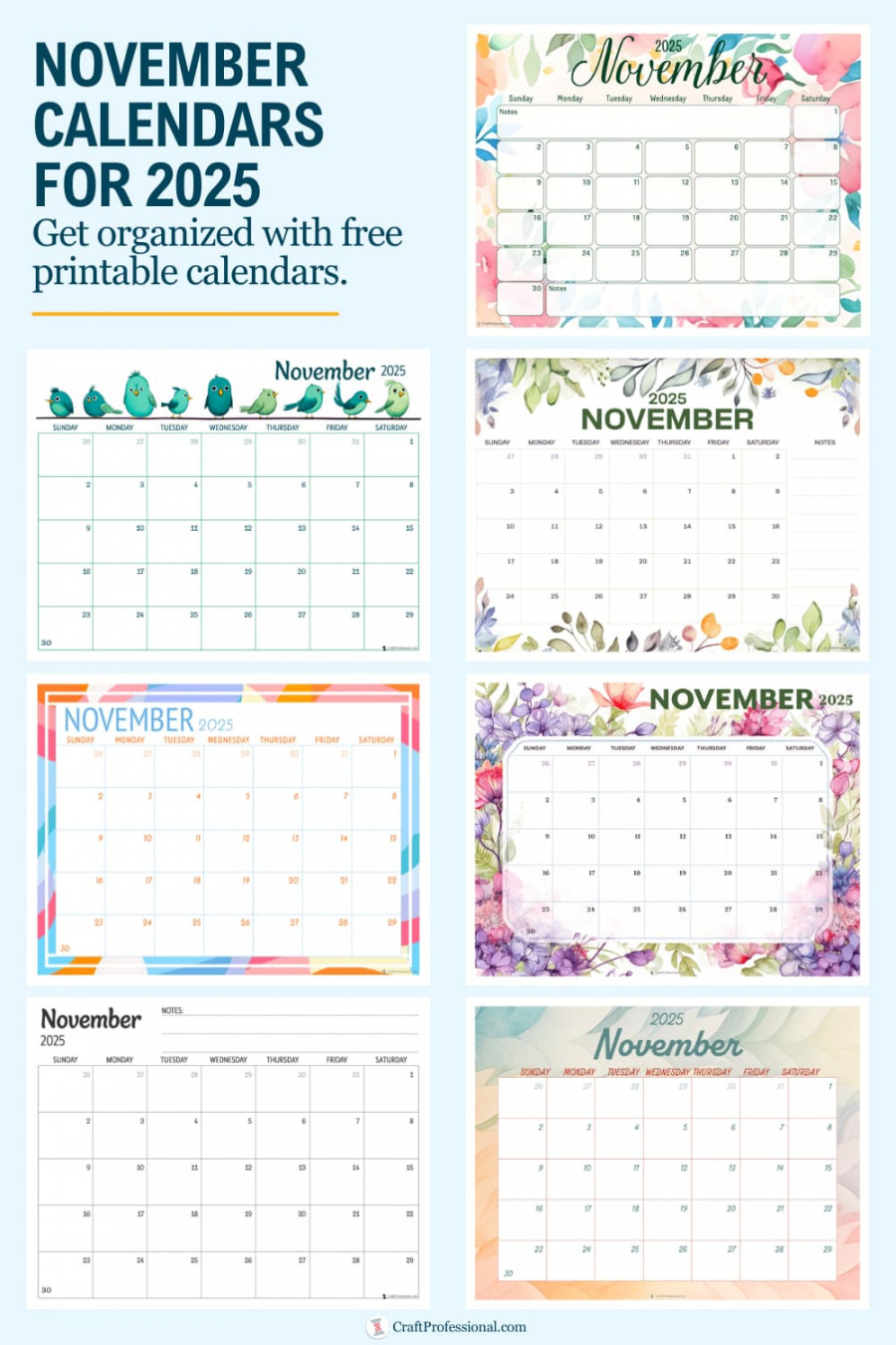 November Calendars for ! Get Organized With Our Free Printables