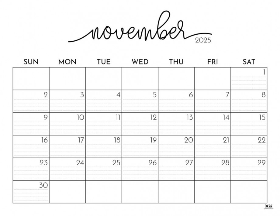 November  Calendars -  FREE Printables  Printabulls