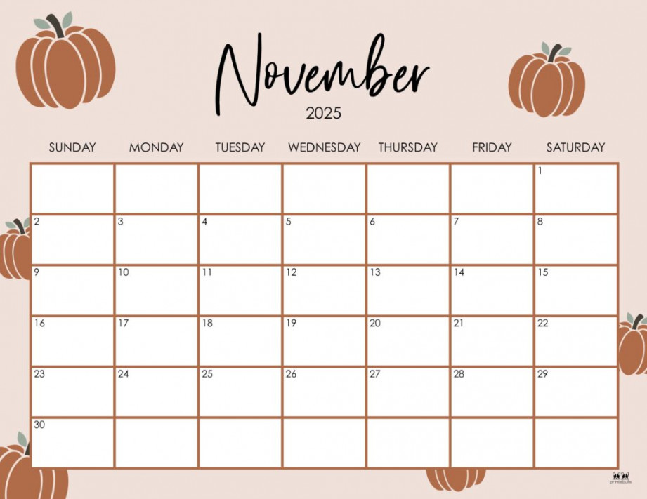 November  Calendars -  FREE Printables  Printabulls