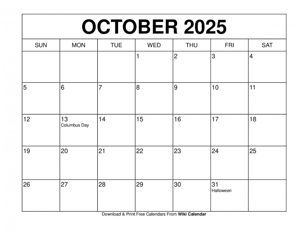 October  Calendar - Printable Templates & More