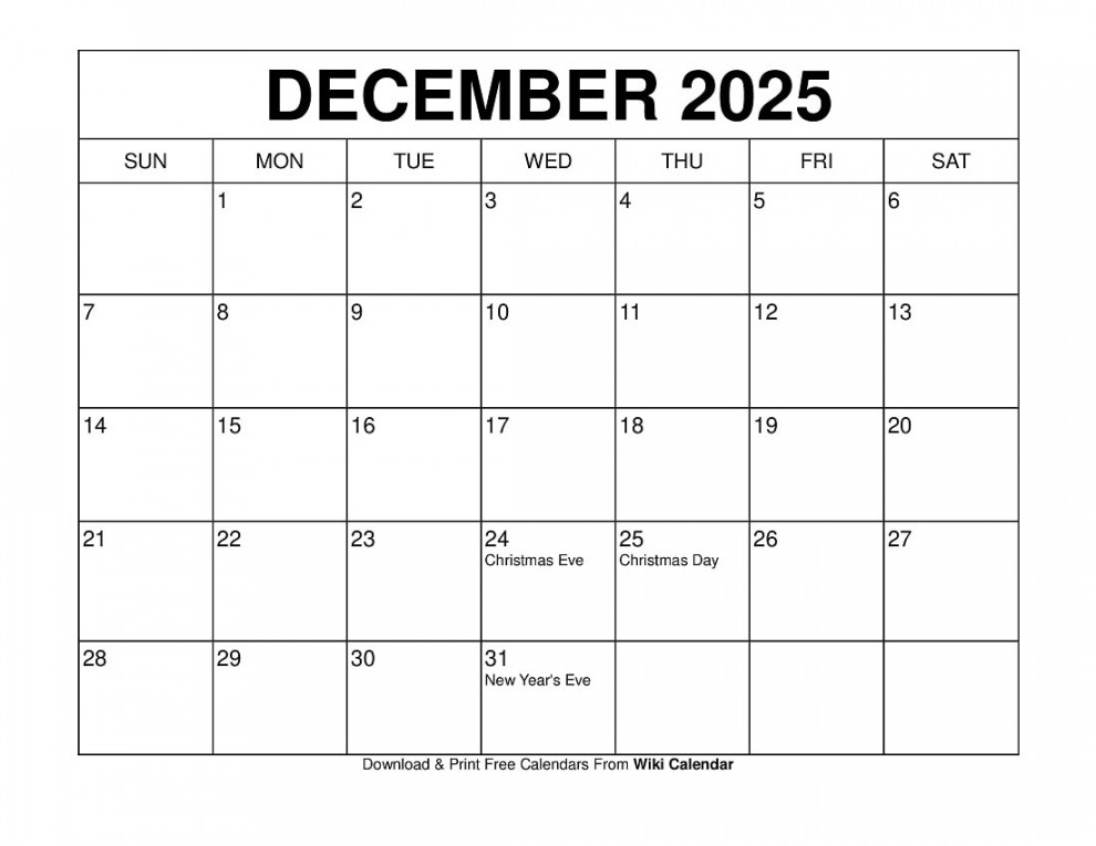 Printable December  Calendar Templates With Holidays