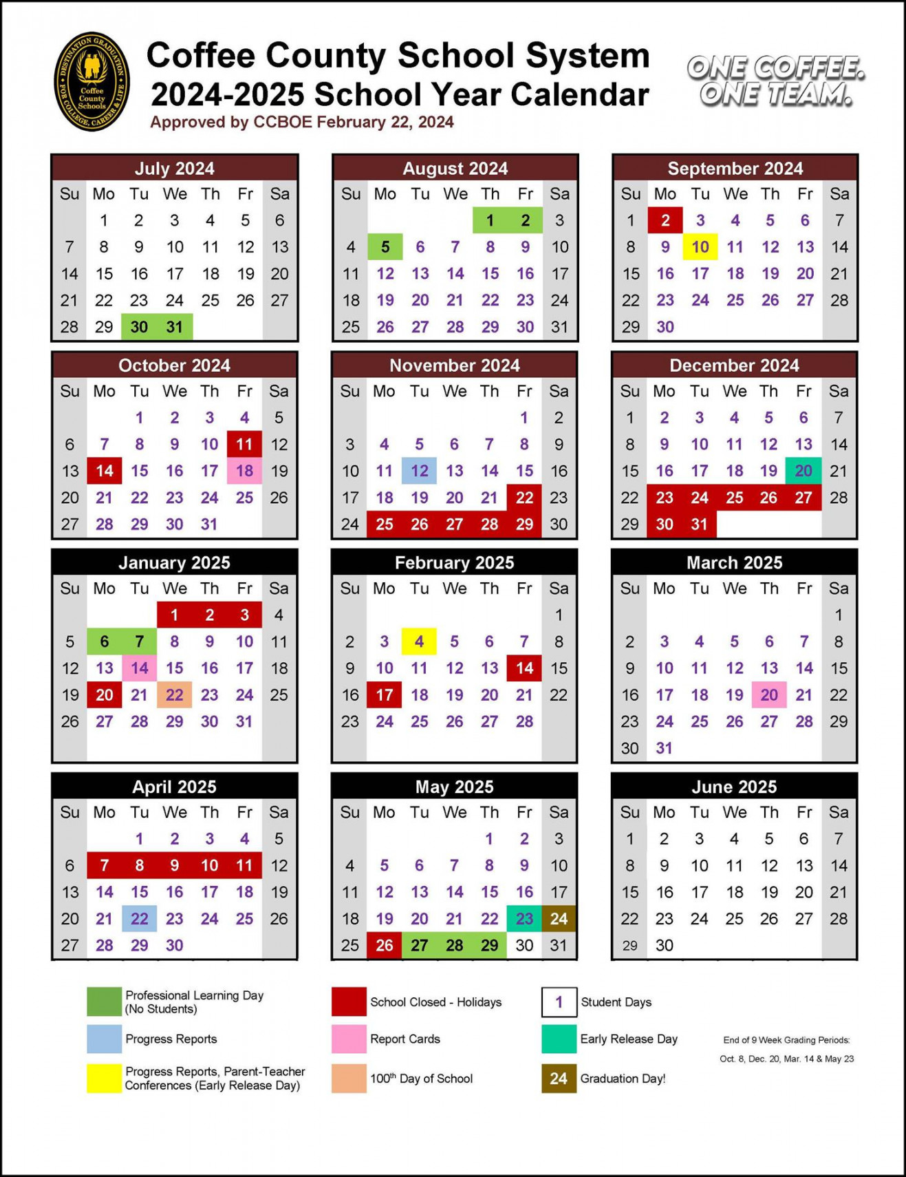 - School Year Calendar - Coffee County School District