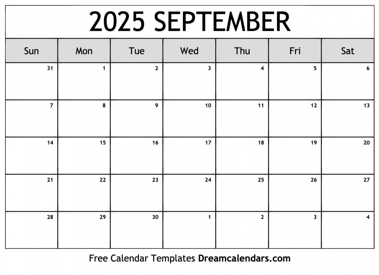 September  Calendar - Free Printable with Holidays and Observances