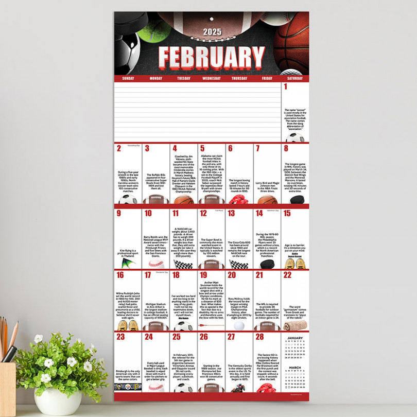 Sports Facts & Trivia Wall Calendar