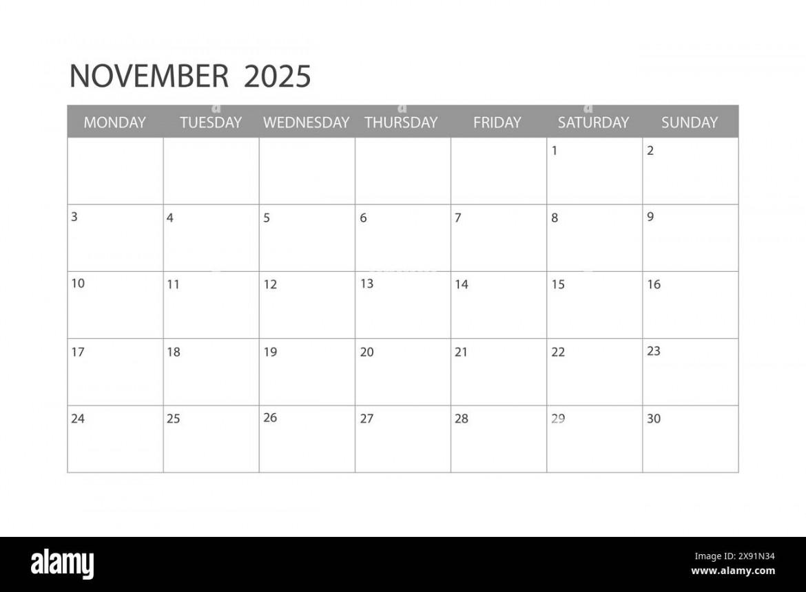 Calendar for November