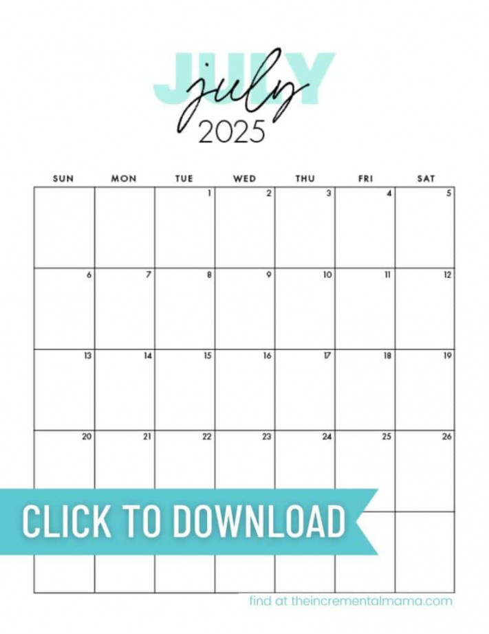 Cute  Monthly Calendar Free Printable