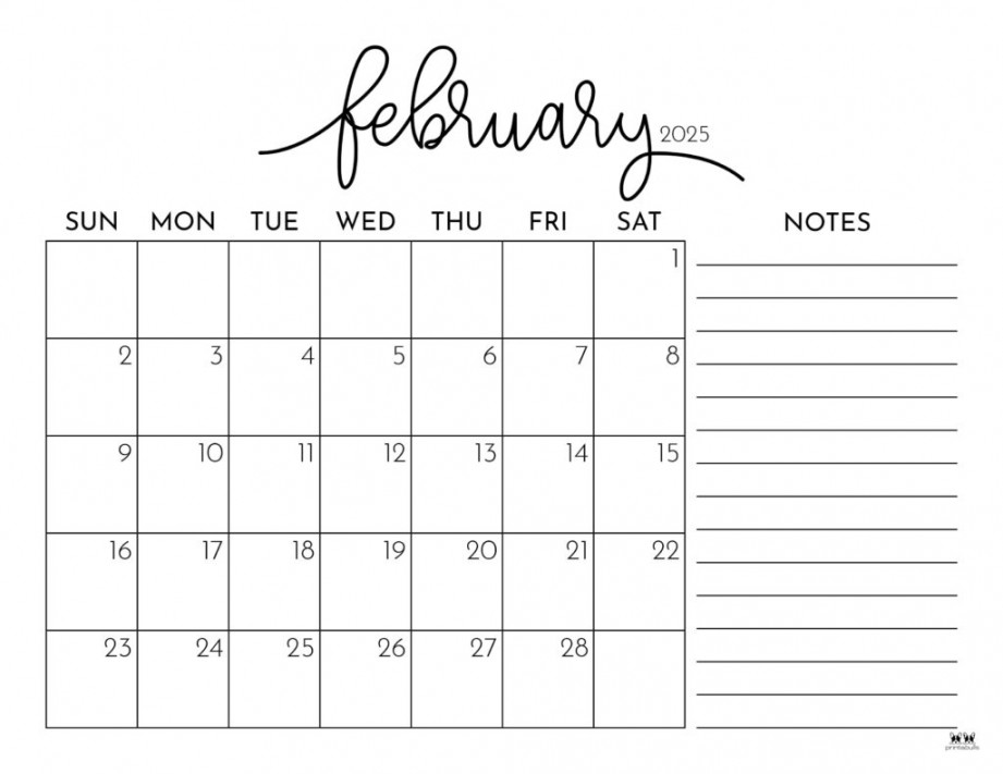 February  Calendars -  FREE Printables  Printabulls