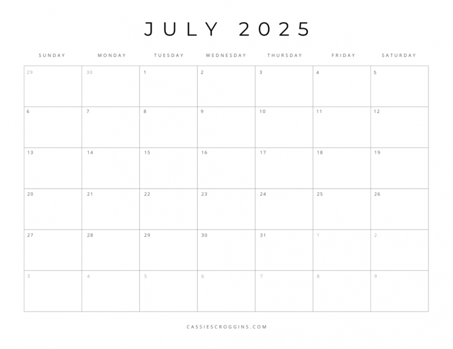 Free Printable  Blank Calendar Templates (All  Months)