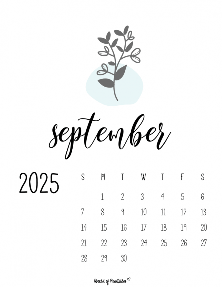 Free Printable September  Calendars - World of Printables