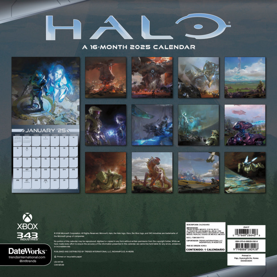 Halo  -Month Wall Calendar