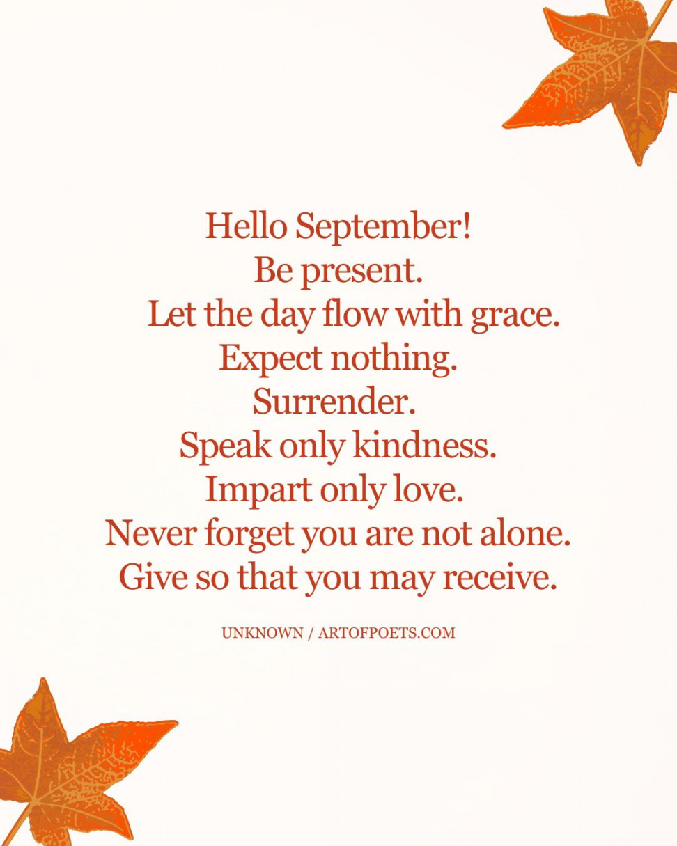 Happy & Hello September Quotes for  (Inspirational