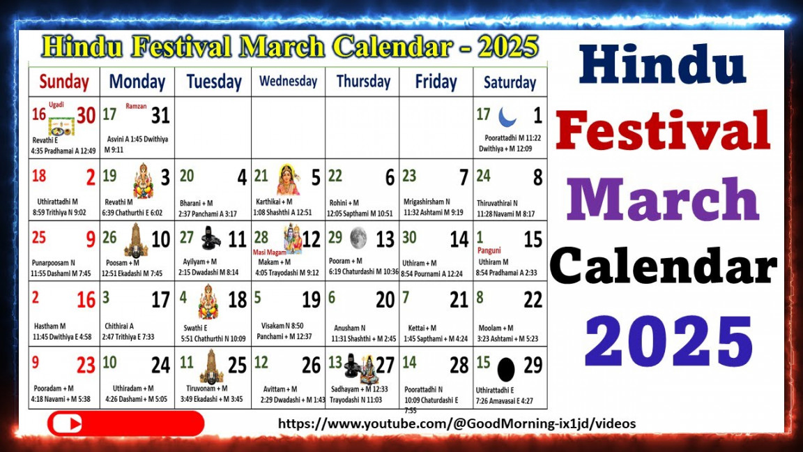 Hindu Festivals March Calendar , #marchcalendar, - YouTube