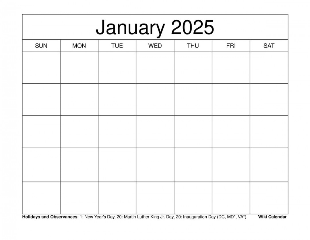 January  Calendar - Printable Templates & More