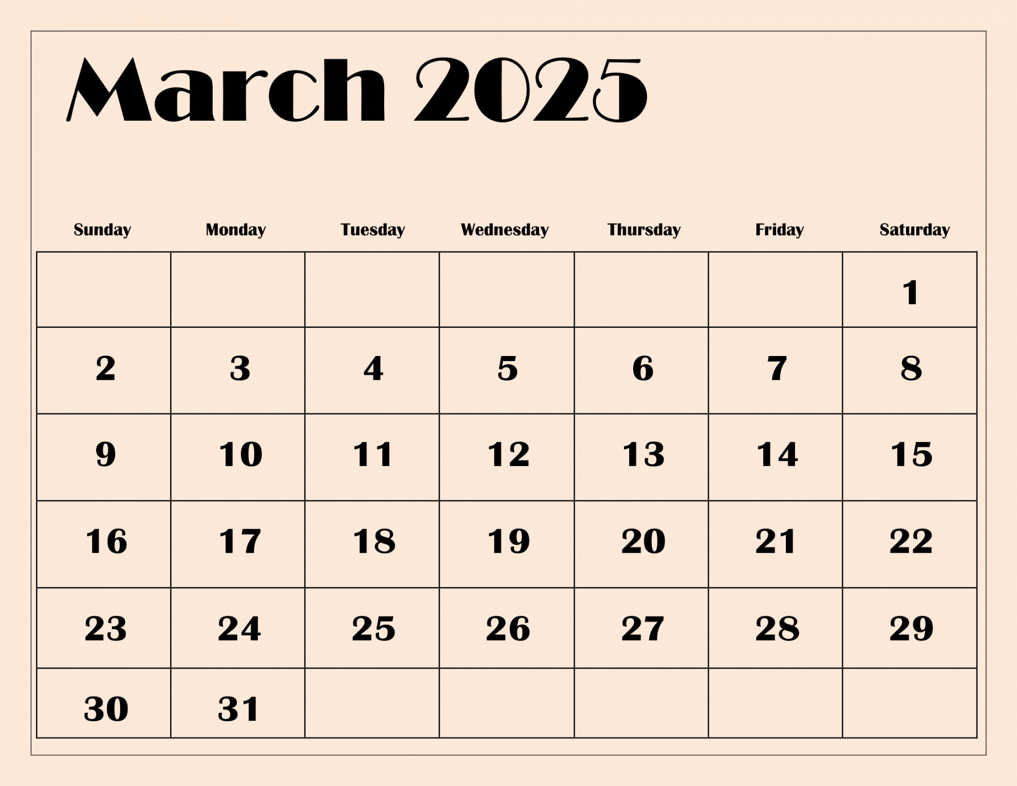 March  Calendar Printable PDF Template with Holidays