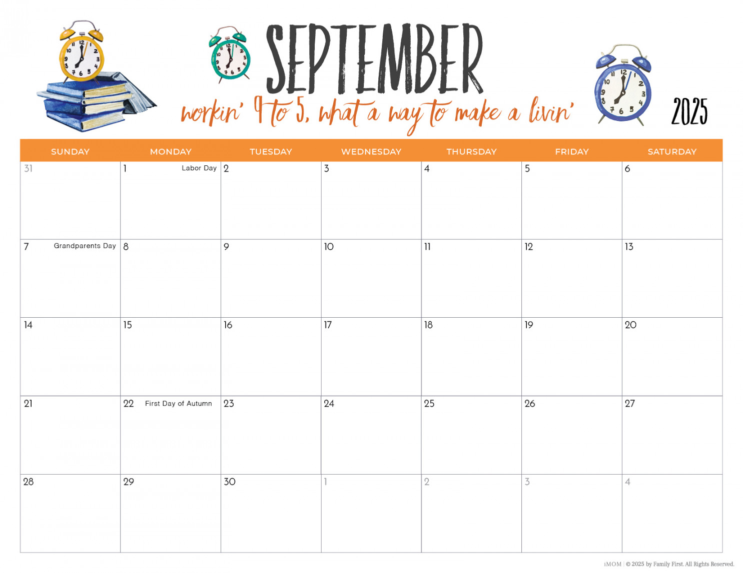 Printable Calendars for Moms - iMOM