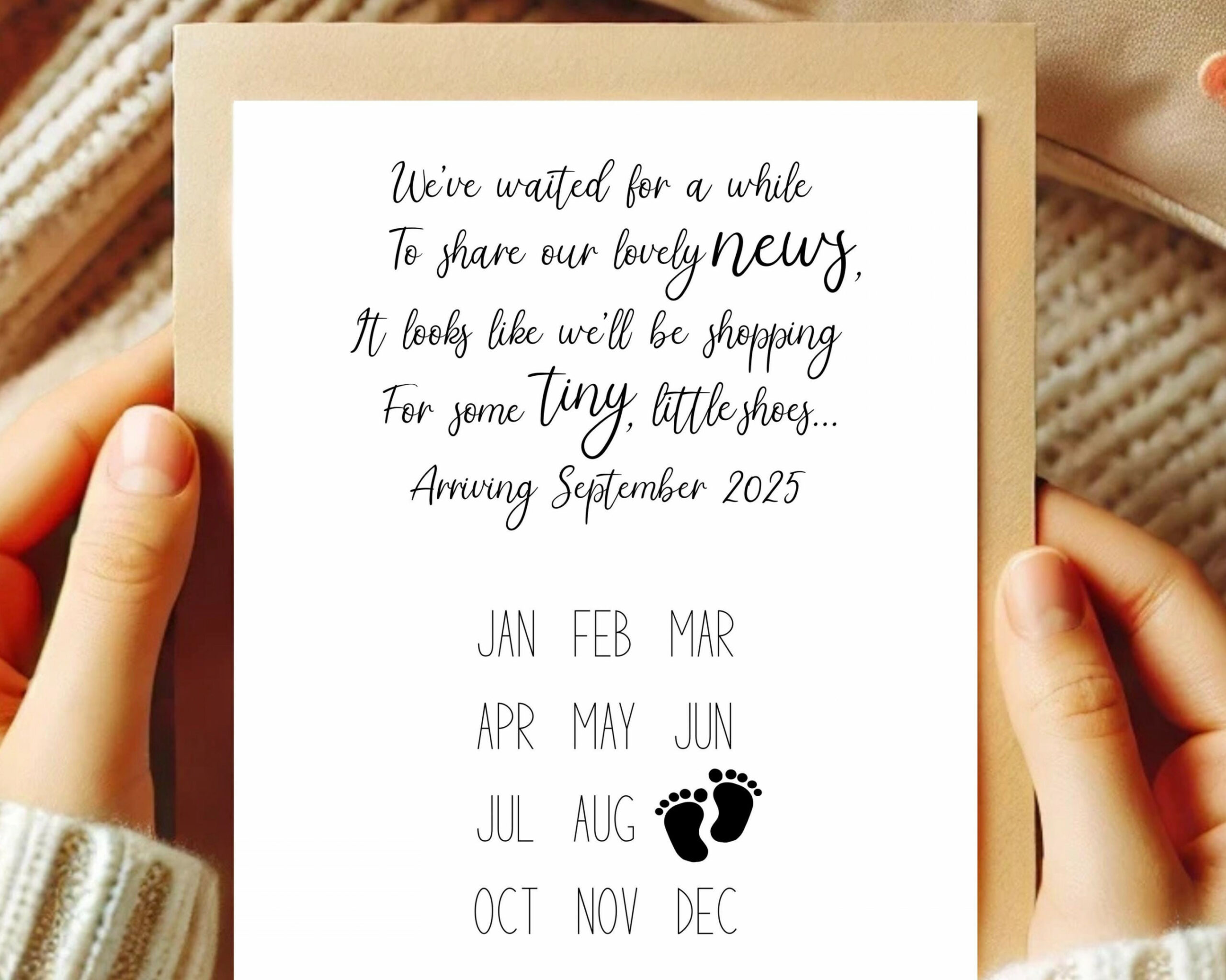 SEPTEMBER  Pregnancy Announcement Quote Calendar, Social Media