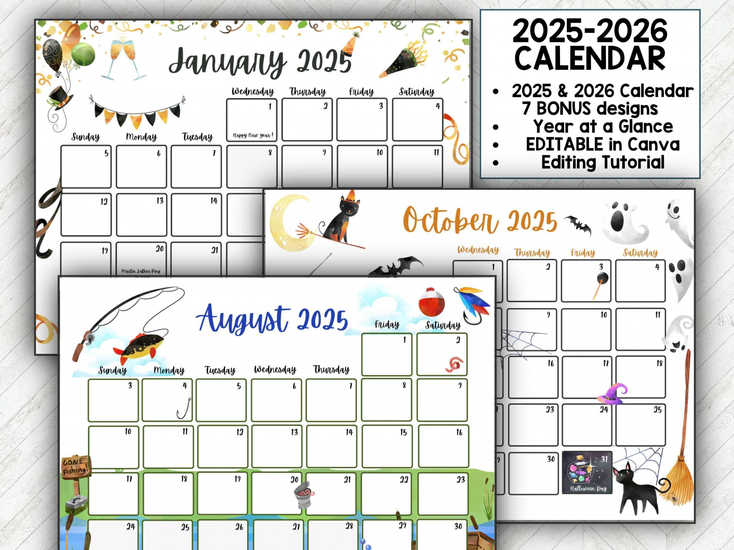 Calendar, Kids Calendar Printable, Calendar , Monthly