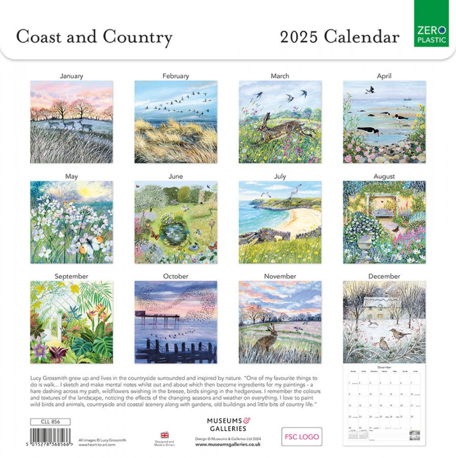 Coast and Country by Lucy Grossmith  Square Wall Calendar