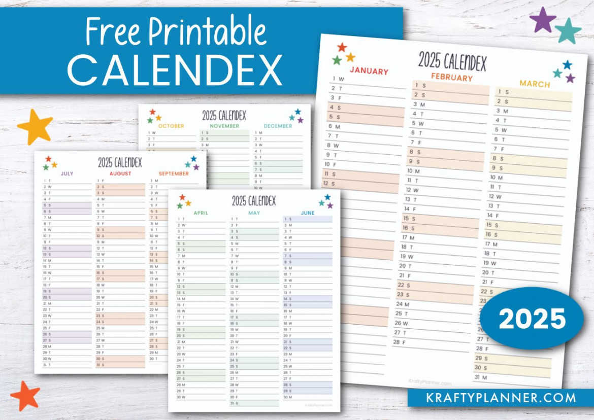 Free Printable  Calendex for Planning — Krafty Planner