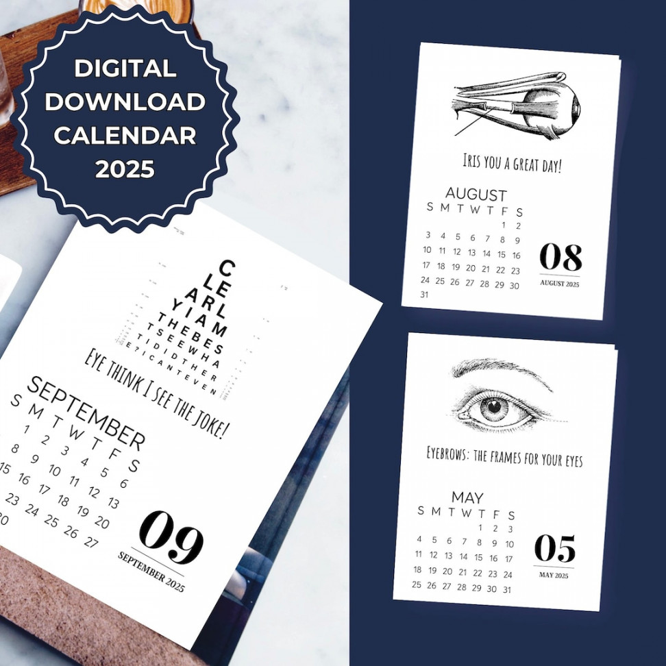 Funny Optometry Calendar Custom Name Eye Doctor Office Wall Art Decor  Optometrist Assistant Appreciation Gift Desk Calendar Nurse Gift - Etsy