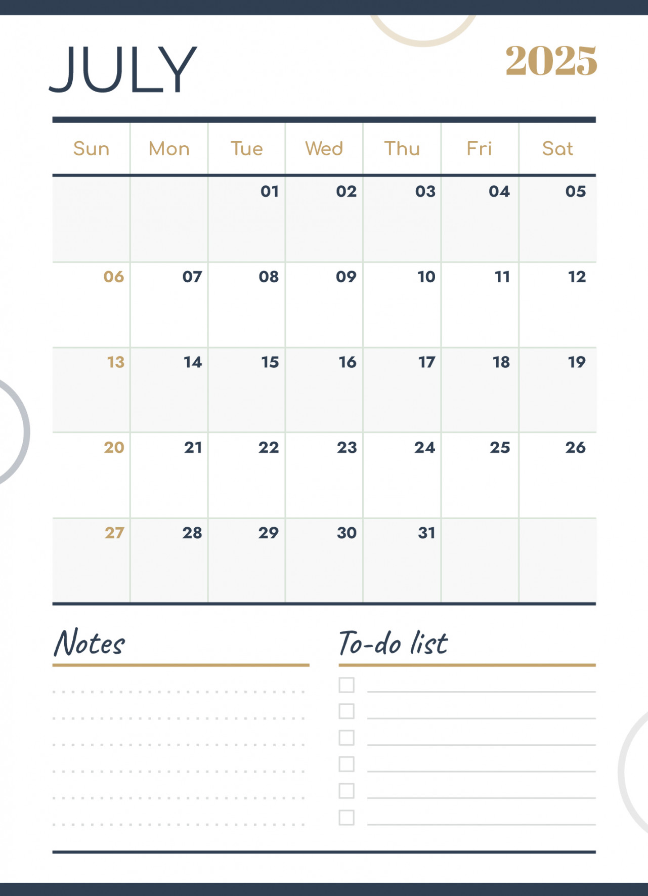 July  Calendar Free Google Docs Template - gdoc