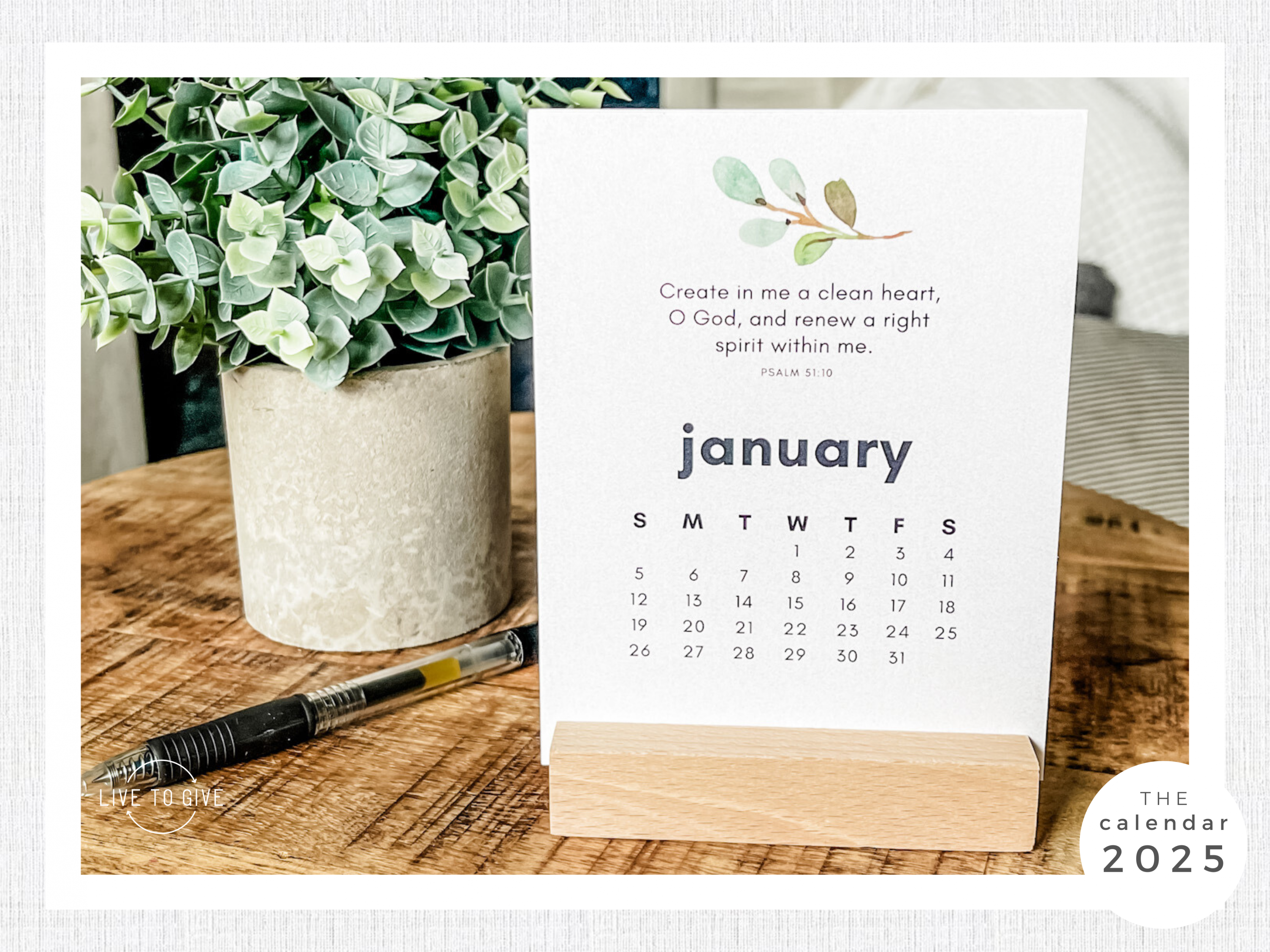 Watercolor Bible Quote Desk Calendar