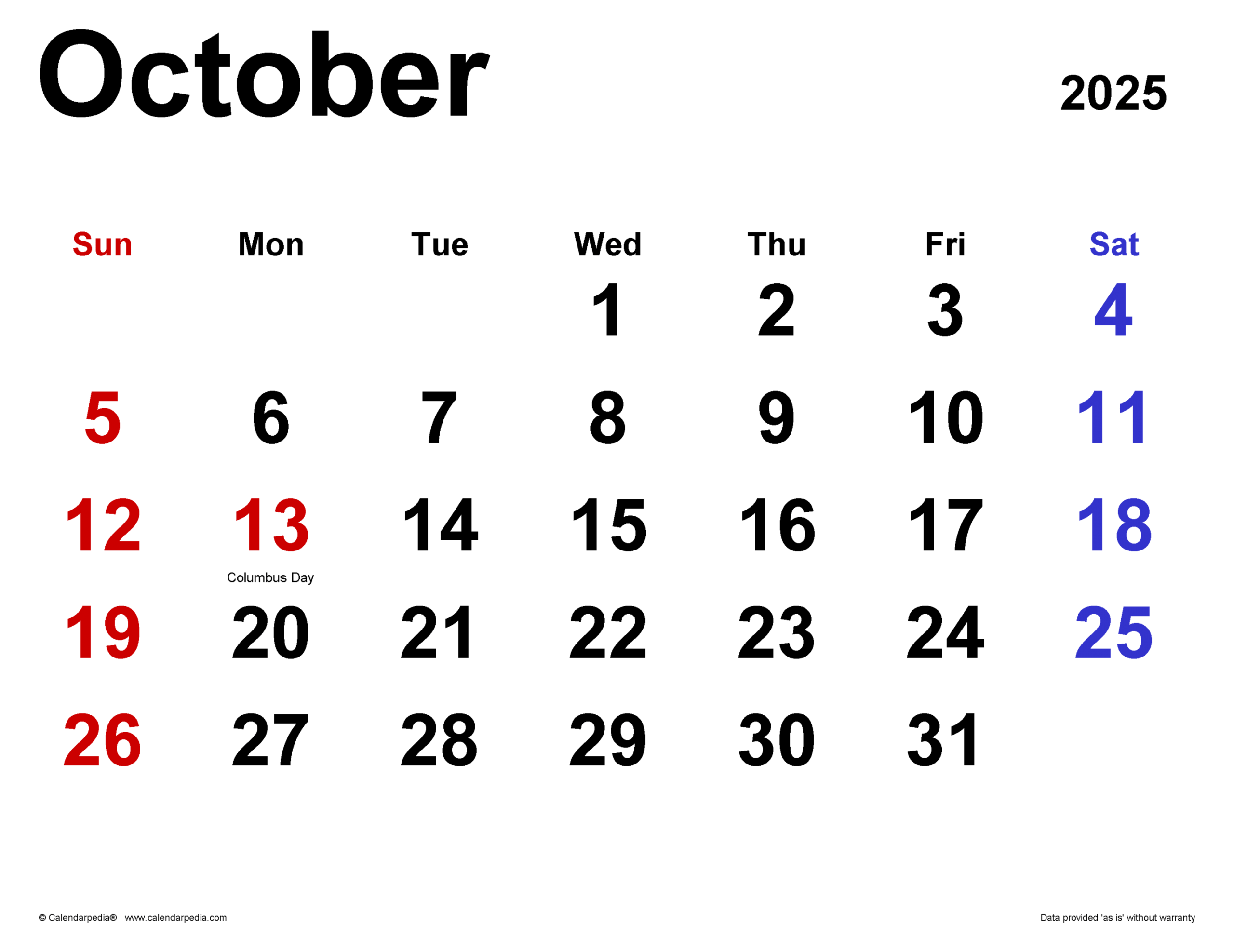 October Calendar Templates for PDF, Excel and Word October Calendar Templates for PDF, Excel and Word