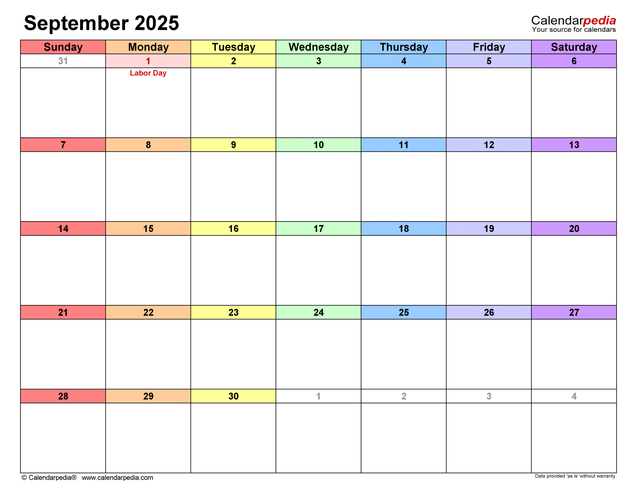 September Calendar Templates for PDF, Excel and Word September Calendar Templates for PDF, Excel and Word