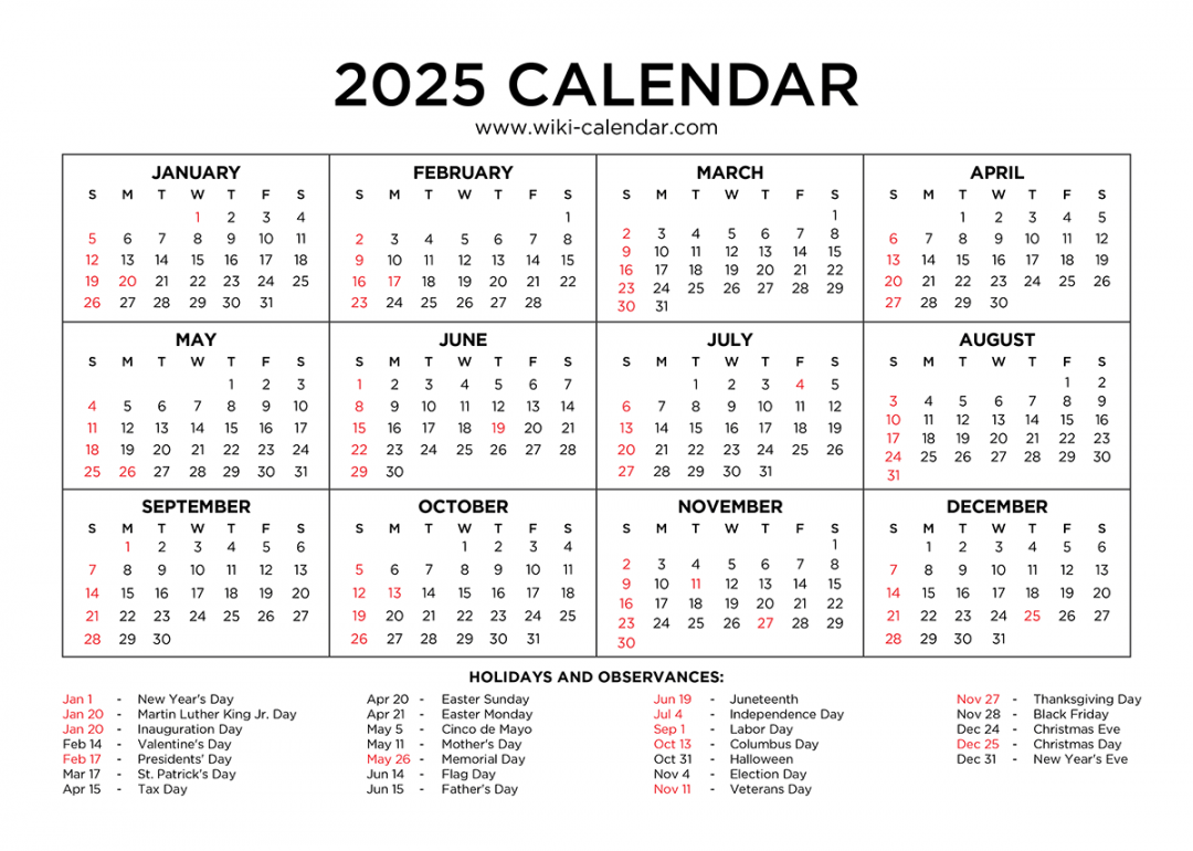 Year Calendar Printable with Holidays - Wiki Calendar Year Calendar Printable with Holidays - Wiki Calendar