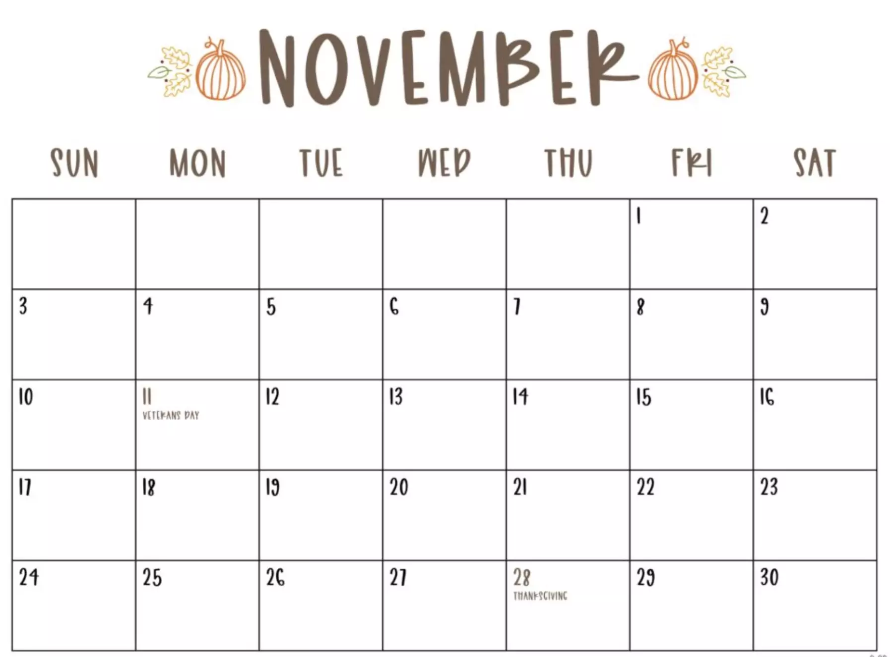editable November 2025 monthly planner, autumn-themed design, free download PNG and PDF