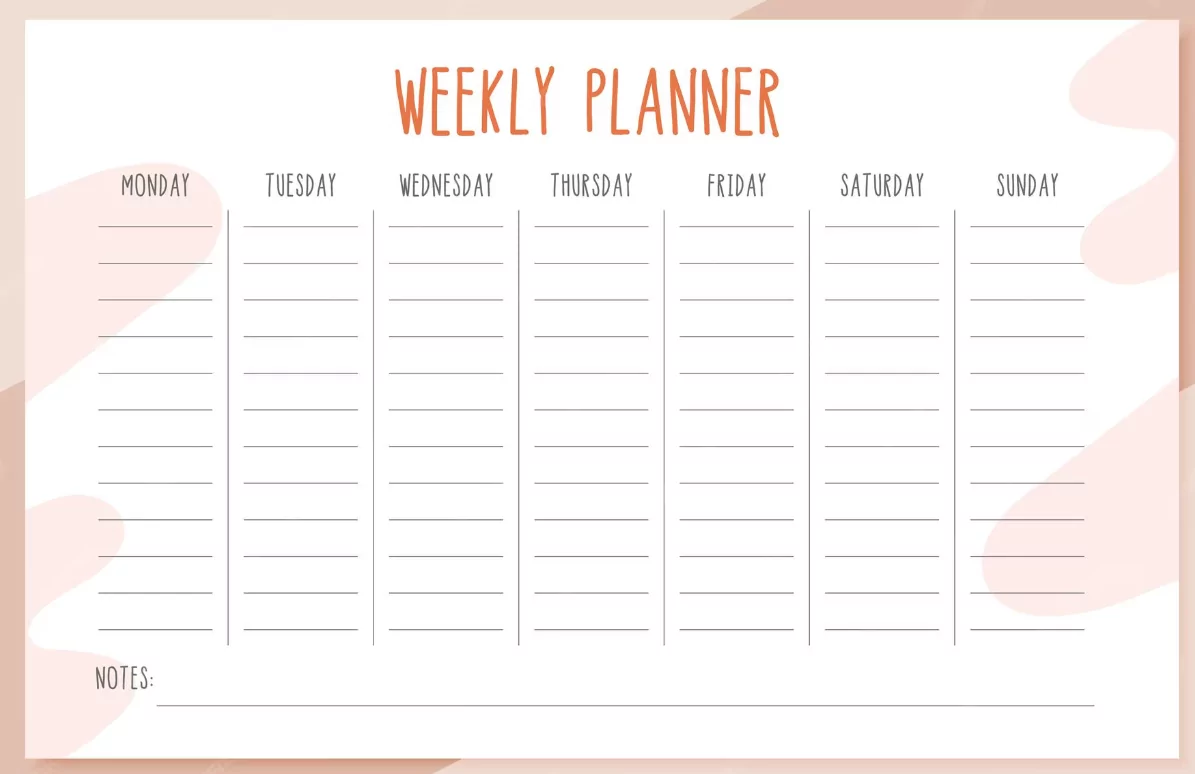 4 week planner template printable