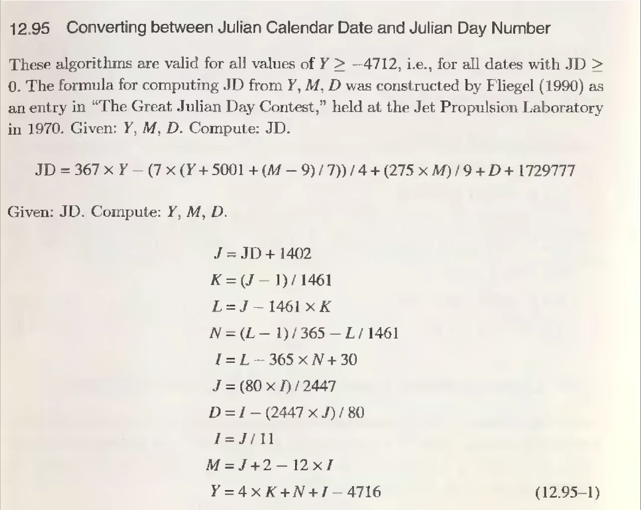 Algorithm code snippet for calculating the Gregorian date of Passover