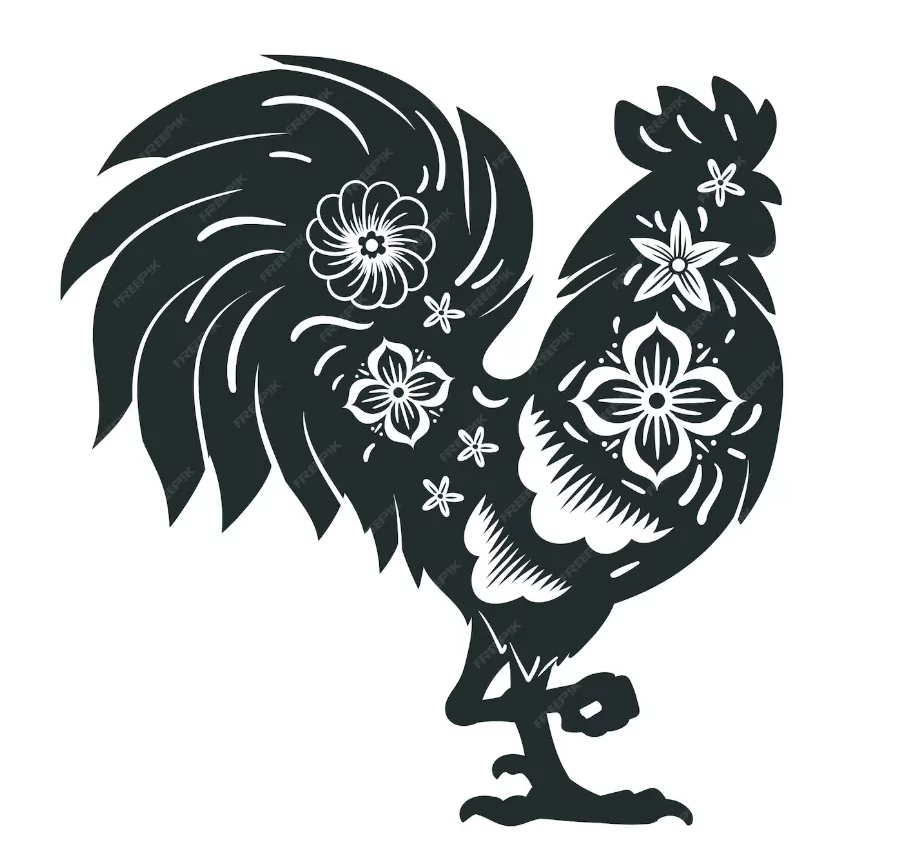 lunar calendar rooster design