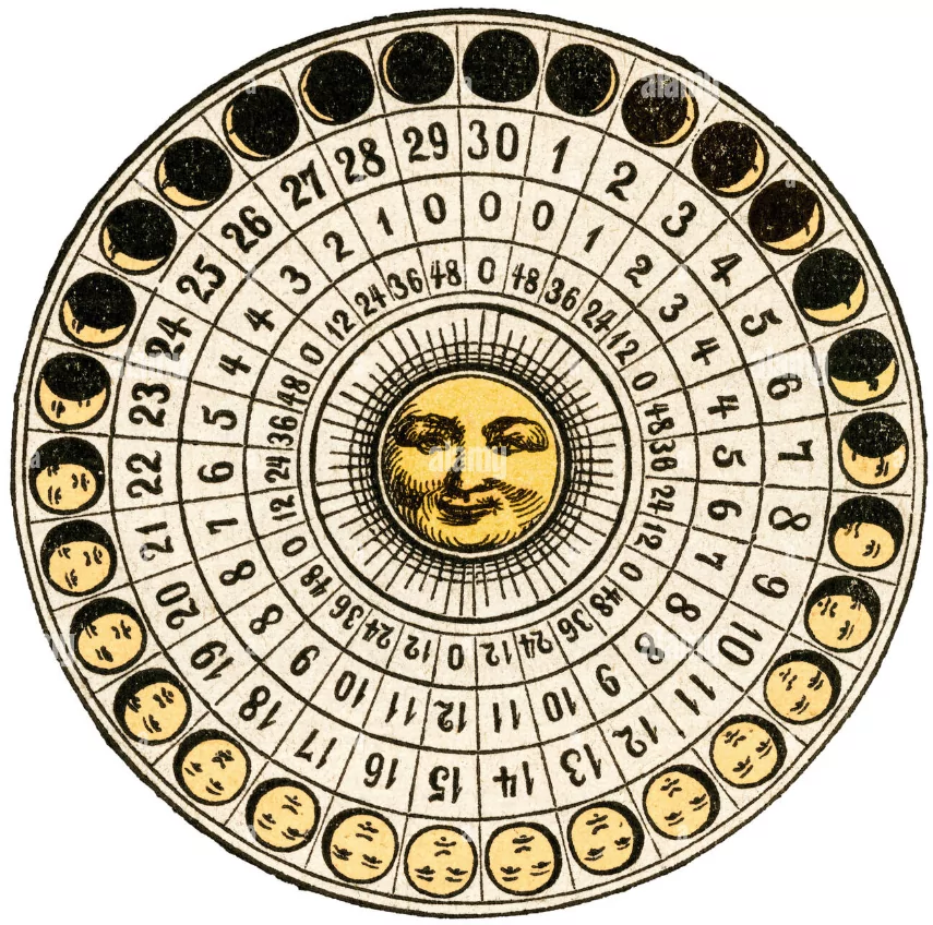 traditional lunar calendar illustration