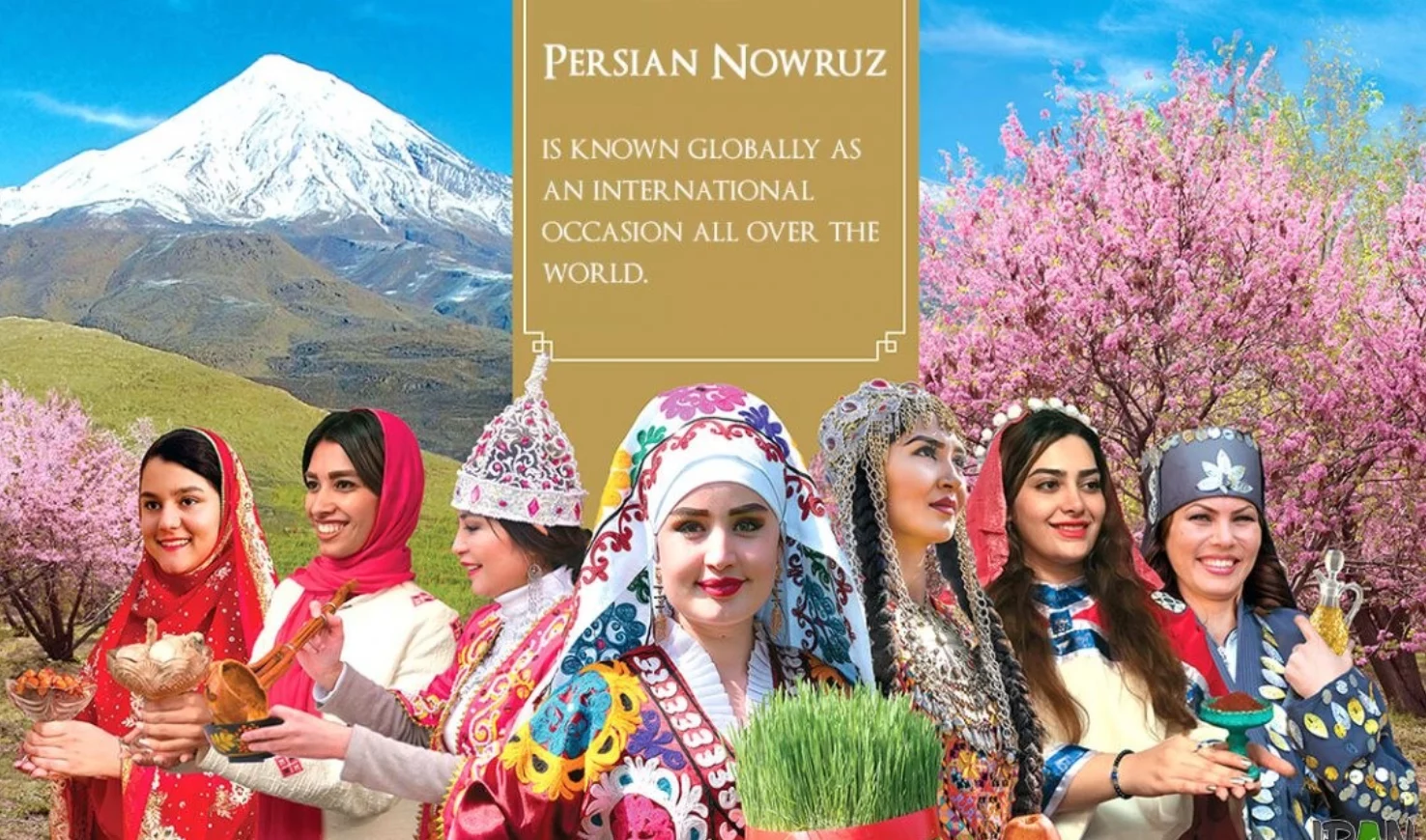 Modern Iranian calendar displaying Nowruz celebration on the first day of Farvardin