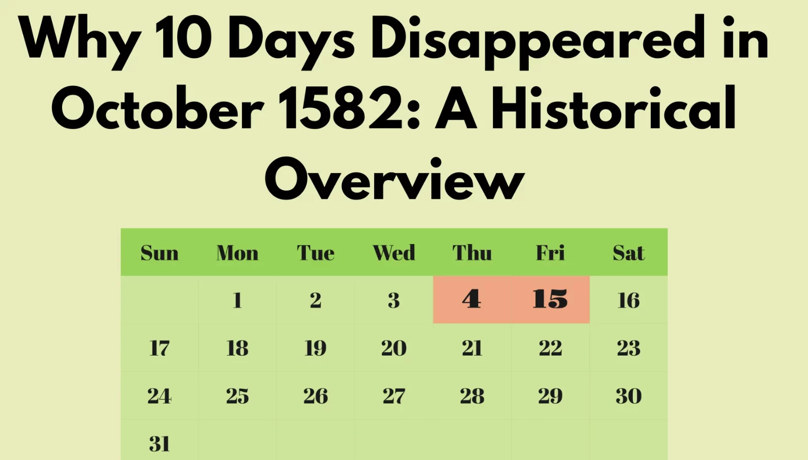 Ten Lost Days of October 1582