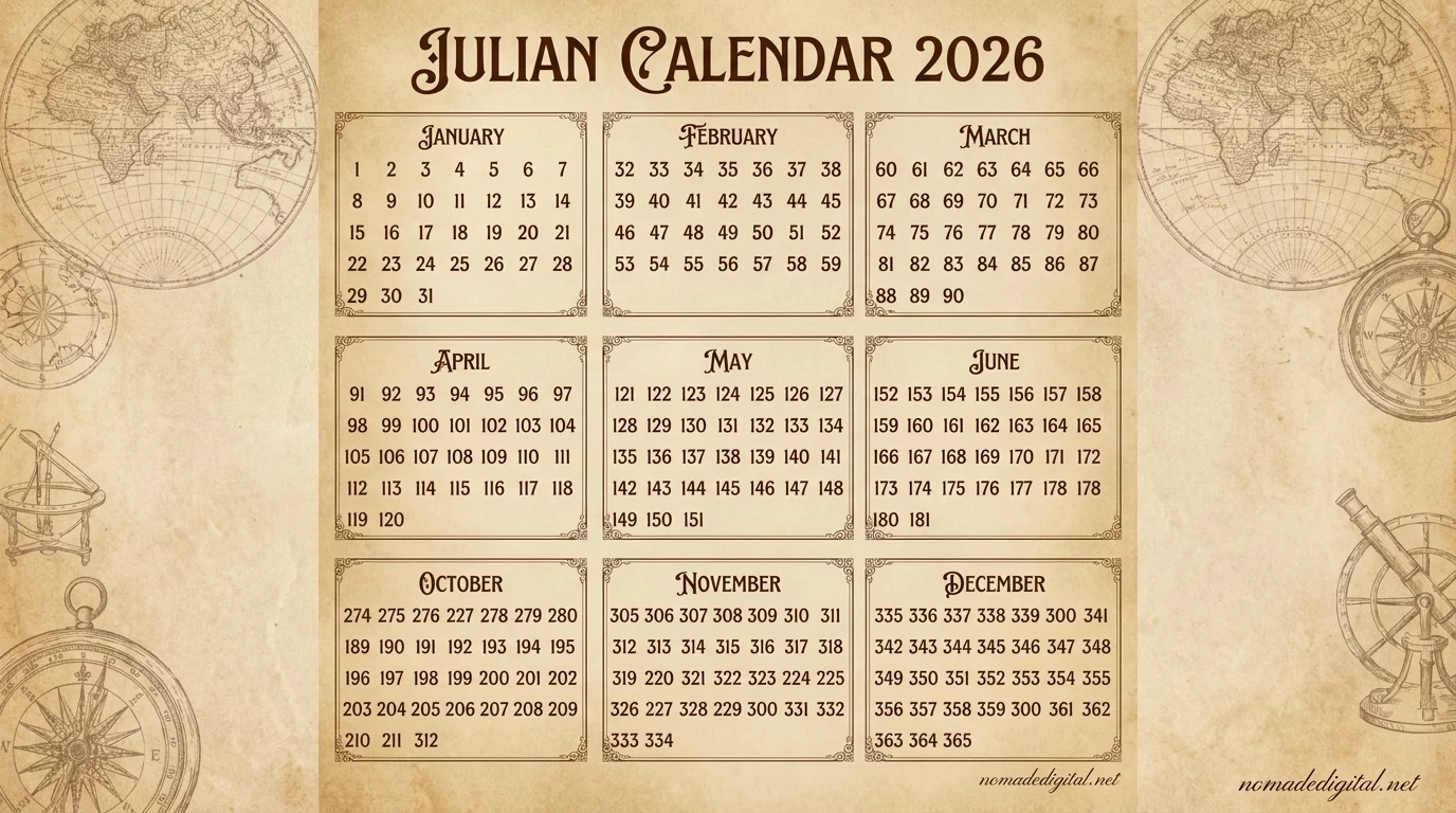 julian calendar 2026 printable